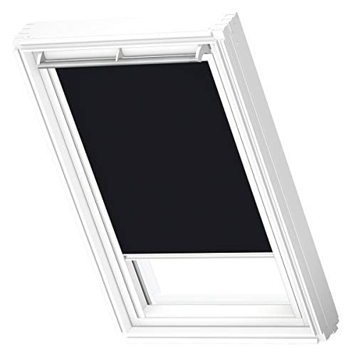 VELUX Verduisterend Rolgordijn CK02 Zwart met Witte Geleiders