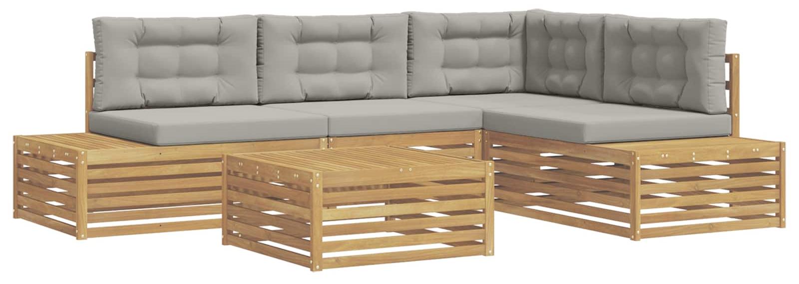 vidaXL 6 stk. Outdoor-Sofagarnitur Polyester Weiß