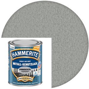Hammerite Rostschutzfarbe Metall-Schutzlack, 3in1, Hammerschlag, silbergrau, glänzend, 0,75l