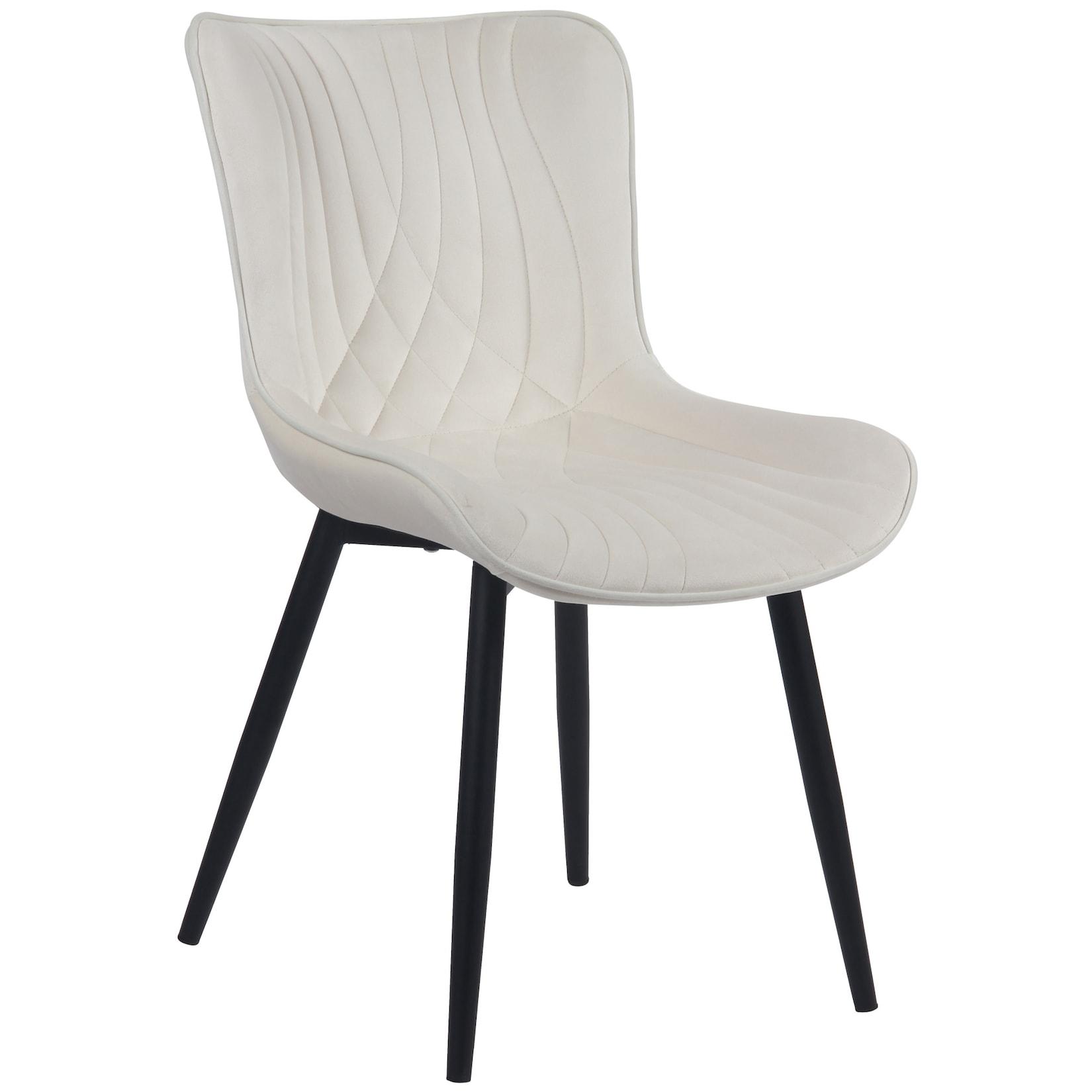 CLP Stuhl Brady Samt - Farbe: creme, Material: Samt