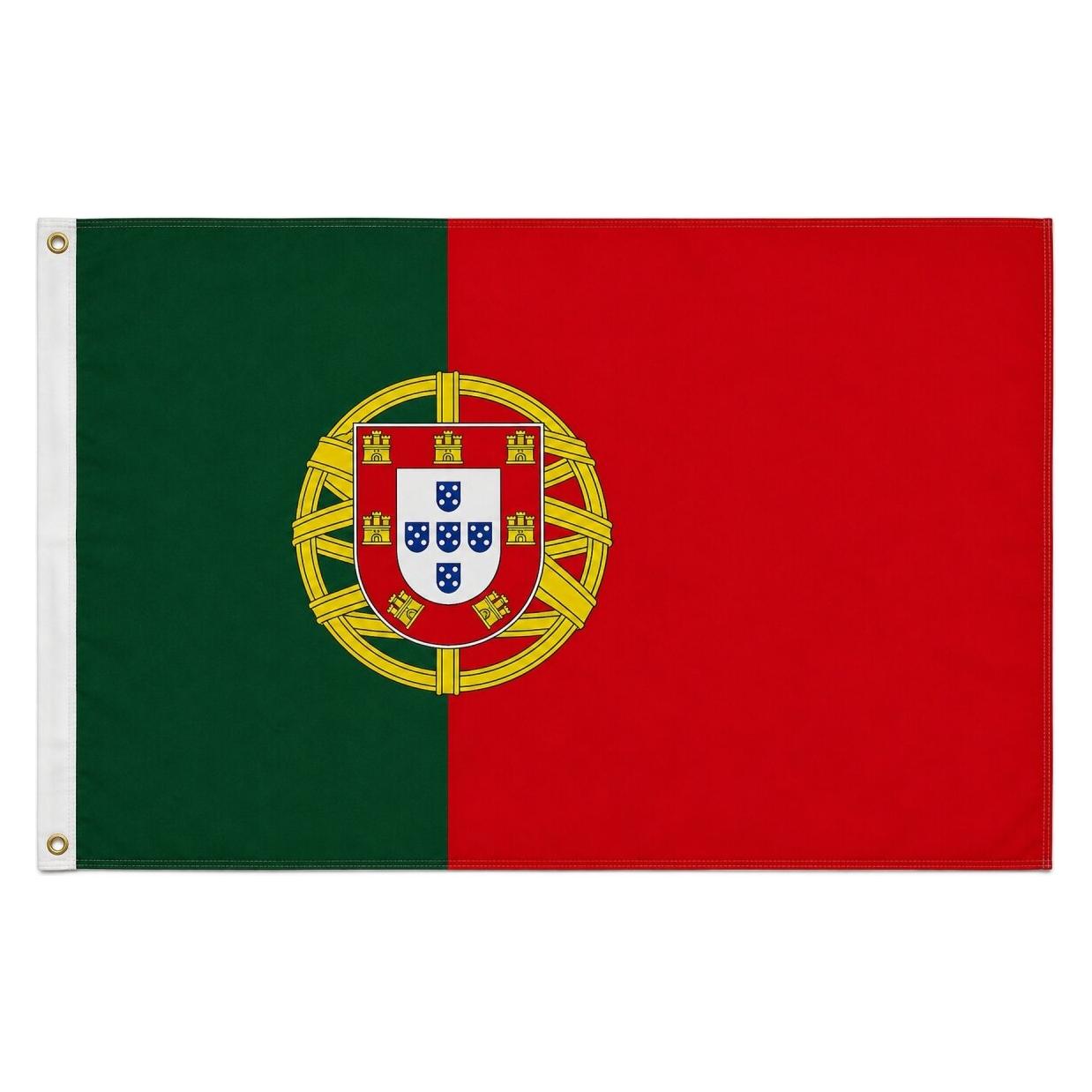 trends4cents XXL Fahne Portugal 250 x 150 cm Fahne mit 3 Ösen 100g/m² Stoffgewicht Hissflagge Hiss (250 x 150 cm) (32205745)