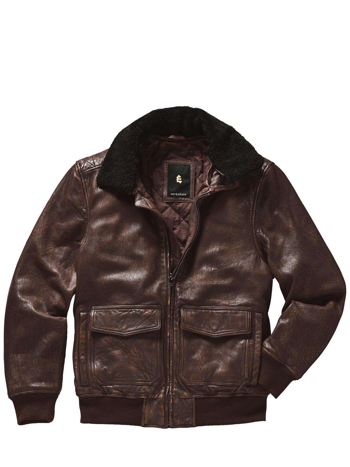 Mey & Edlich Herren Aufwind-Lederjacke Braun Lammnappa