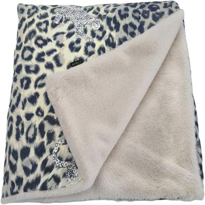 Plaid APELT "Maurice 140X180", weiß (weiß, natur), B:140cm L:180cm, Polyester, Wohndecken, trendiges Leomuster