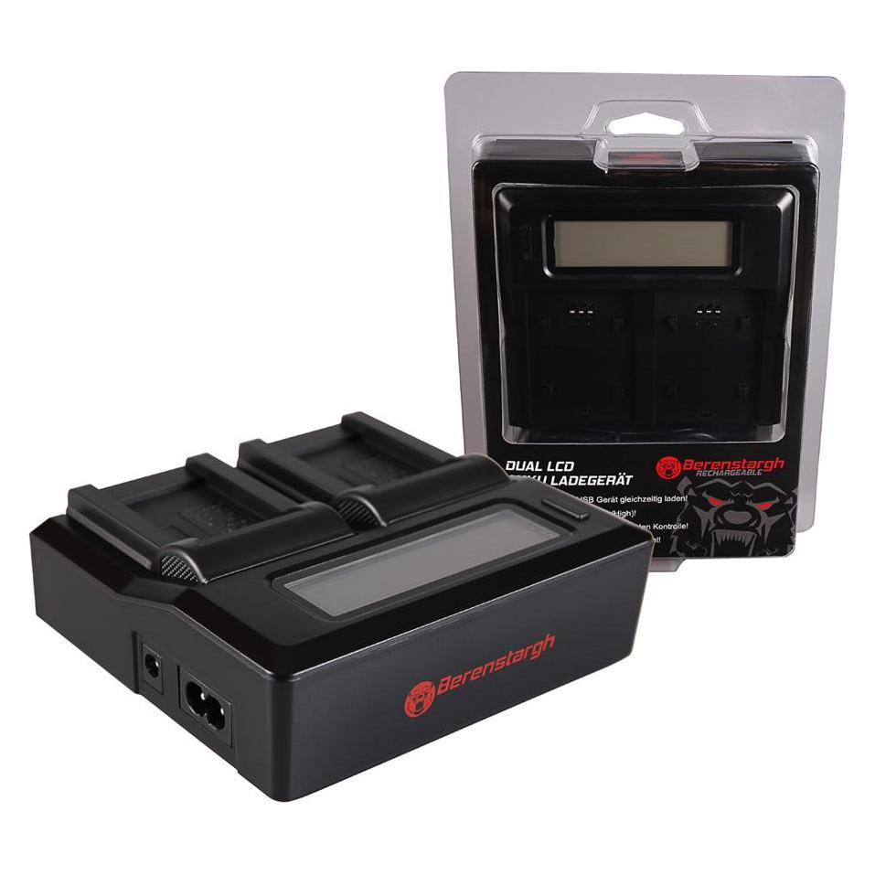 Berenstargh Dual LCD USB Ladegerät f. Acer Minolta NP-900 CS 6531N CS 6531-N CS5530 CS-5530 Minolta (Kamera Akku Ladegerät) (61064505)