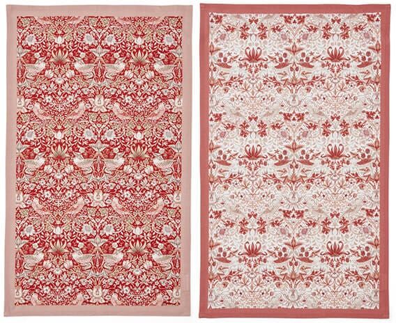 Morris & Co Strawberry Thief Set Of 2 Tea Towels