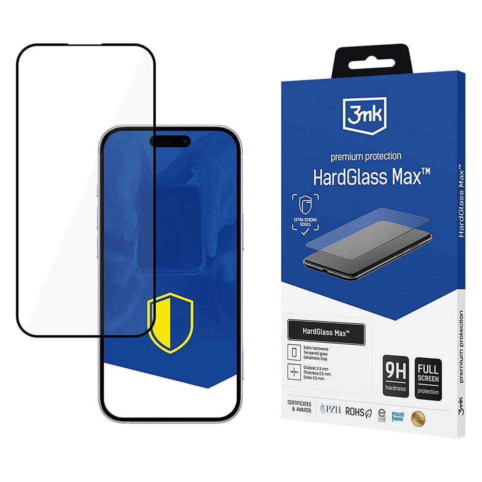 3MK Gehärtetes Glas HardGlass Max Black für Apple iPhone 17 Pro (1 Stk., Apple iPhone 17 Pro) (5903108669320)