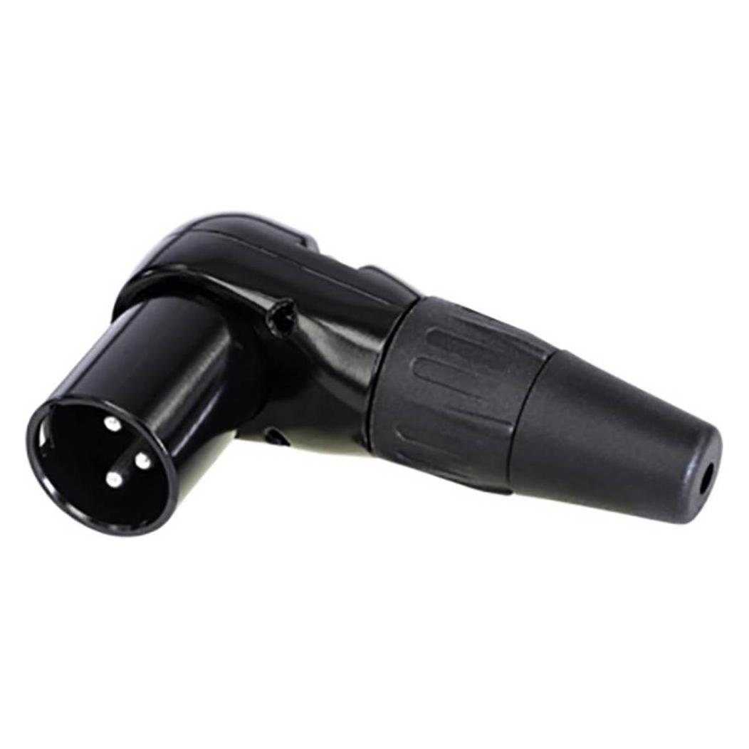 Rean 3-polige Winkelkabelstecker, verchromtes Gehäuse, beschichtete Kontakte (RC3MR-BAG)