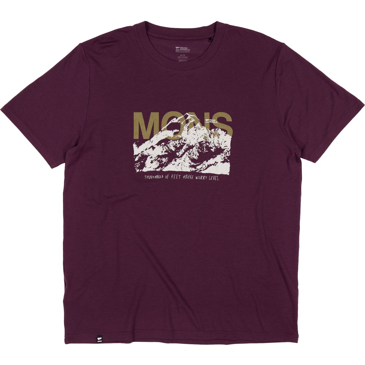 Mons Royale Mens Icon Merino Tee-shirt fig (347) XL 100874-1330-347-XL
