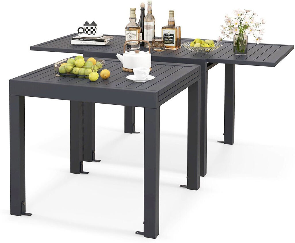 Latitude Run Extendable Outdoor Dining Table - 160 cm W 80 cm D Gray