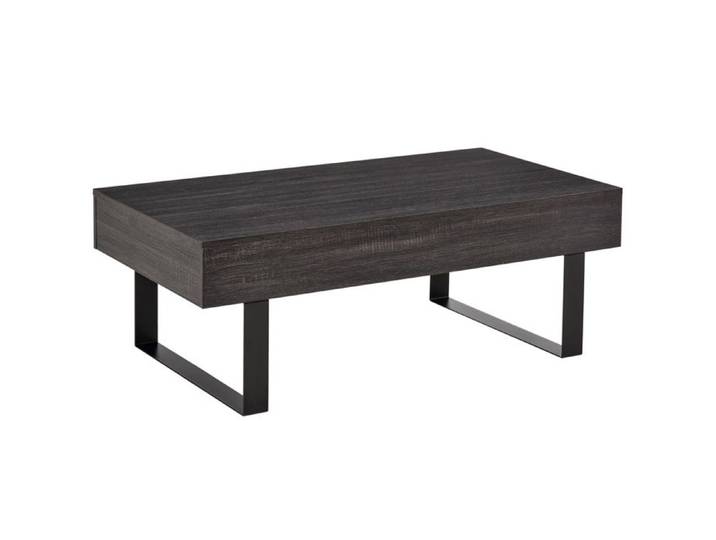 YWJ Table Basse Salon Tiroir Moderne Gris Foncé Métal 110x60x40cm Appoint Café