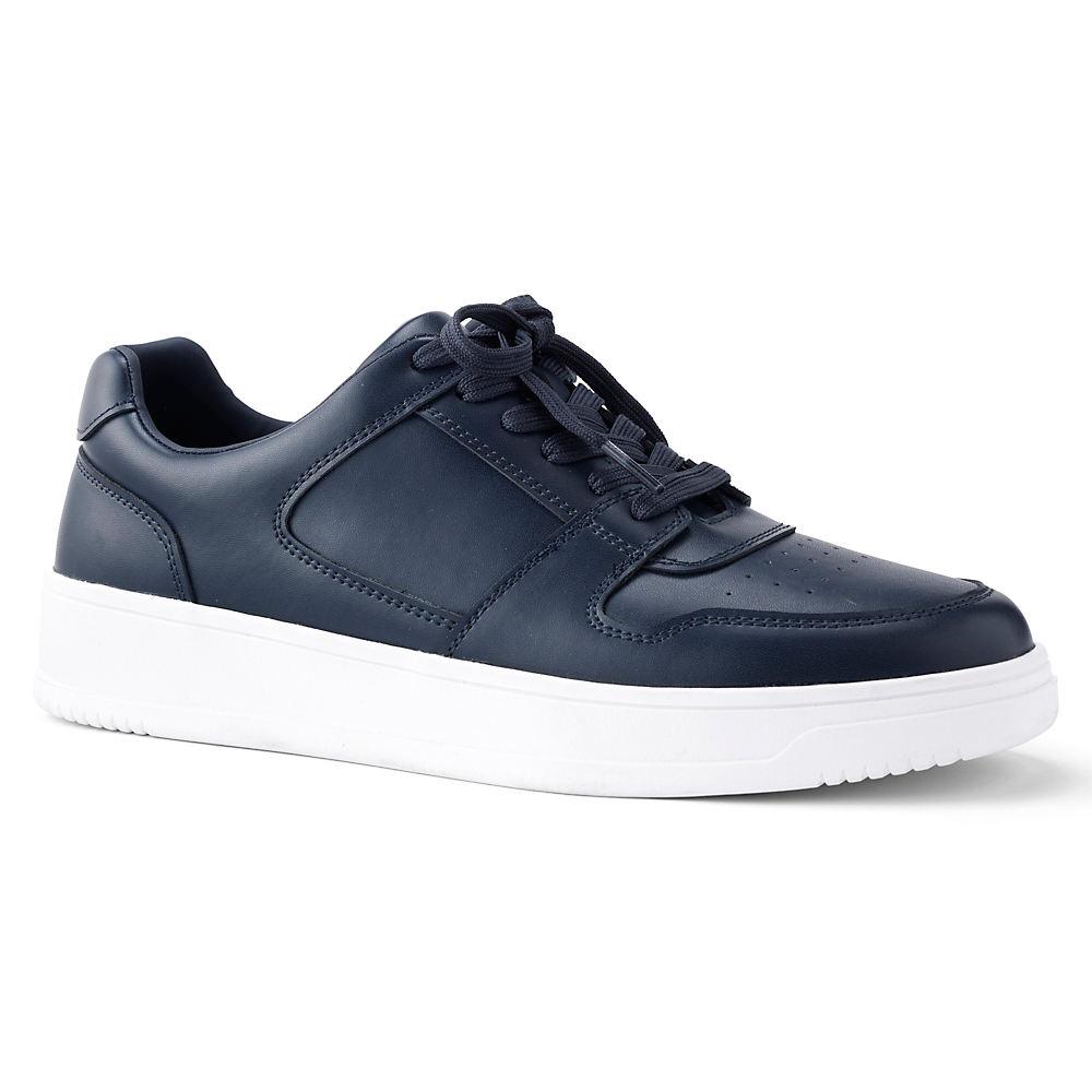 Leder-Sneaker, Herren, size: regular, Blau, Leder, by Lands' End