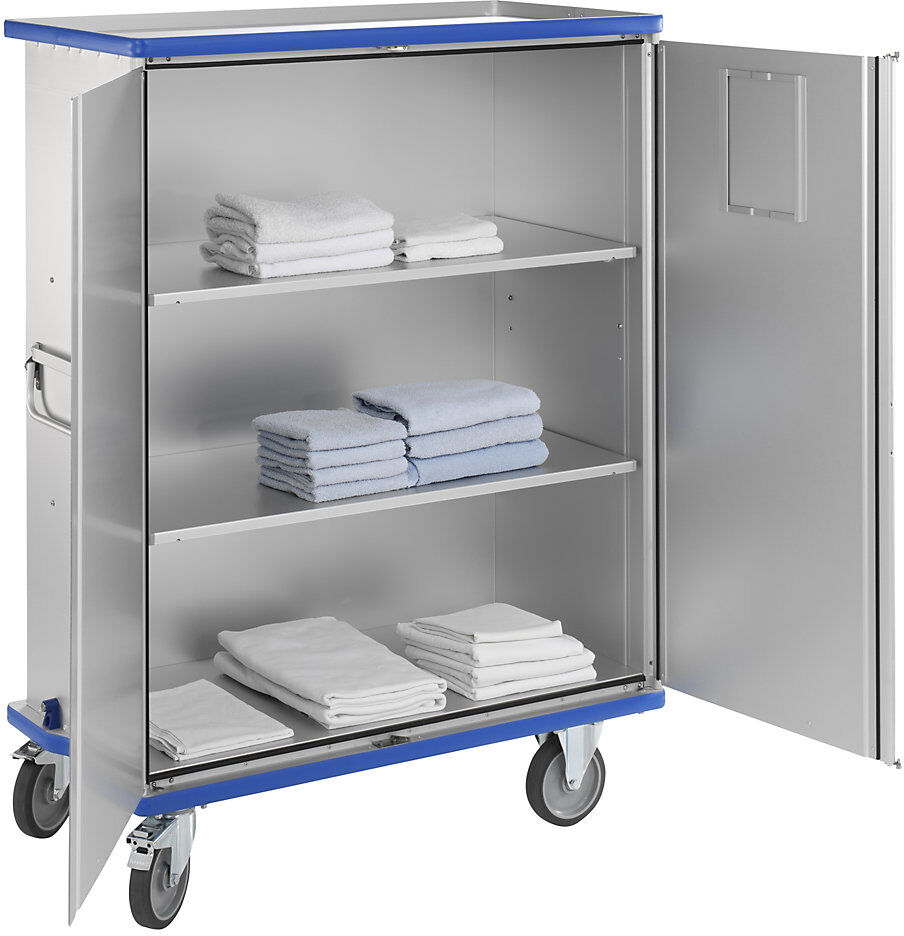 Schrankwagen aus Alu, Tragfähigkeit 300 kg, Außen-LxBxH 1345 x 690 x 1806 mm Gmöhling