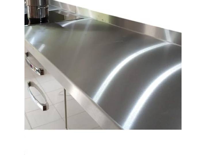 Edelstahl Arbeitsplatte Edelstahl Küchenplatte 1,5mm stark Abdeckplatte für 4 cm Küchenarbeitsplatte Abdeckung für 60 cm breite Trägerplatte 4 cm stark Länge: 130 cm (1300mm) lang