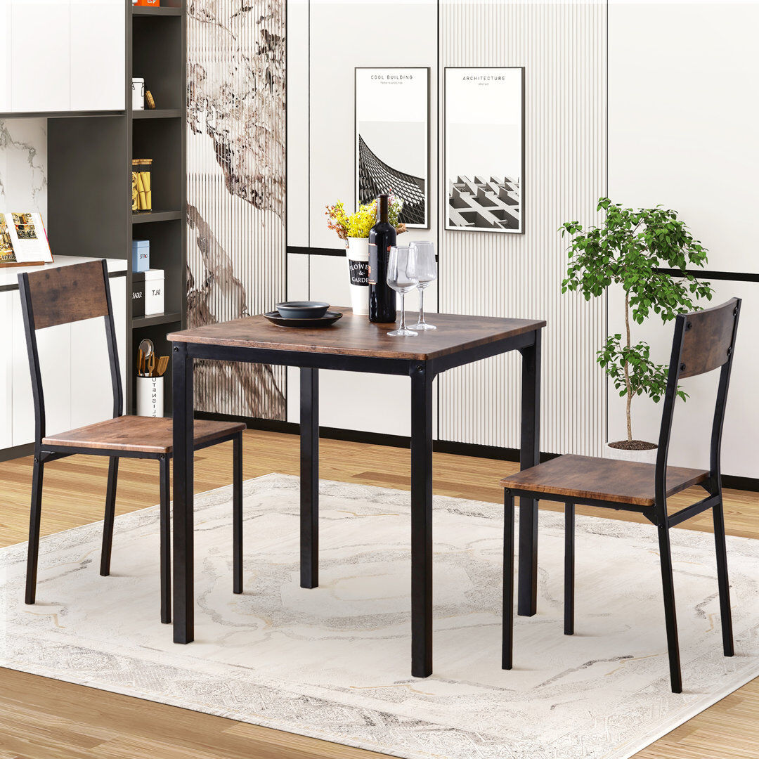 Trent Austin Design Fremont 2 -Person Dining Set Rustic Brown/Black/Rustic Brown/Black 2