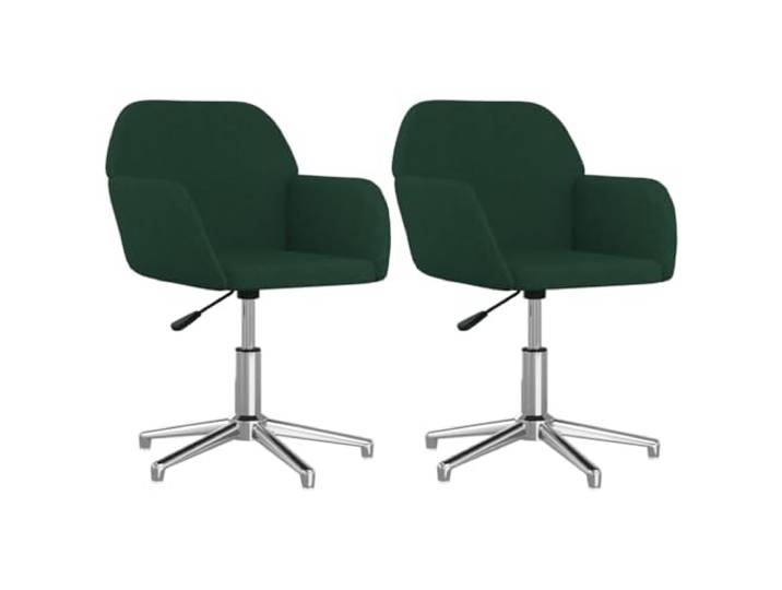 KUTYWEXFM Esszimmerstühle 2er Set Drehbar Höhenverstellbar Dunkelgrün Ergonomische Küchensessel mit Stoffbezug und Metallgestell bieten maximalen Sitzkomfort für Wohnzimmer und Büro.