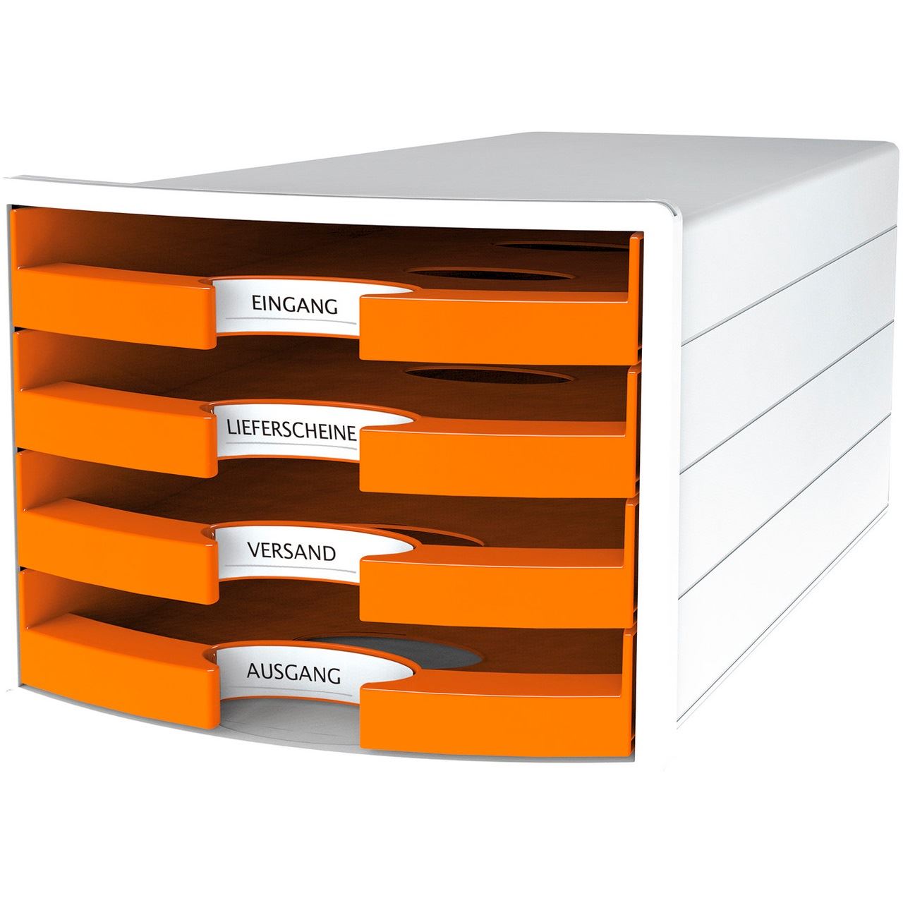 HAN Schubladenbox IMPULS orange 1013-51, DIN C4 mit 4 Schubladen