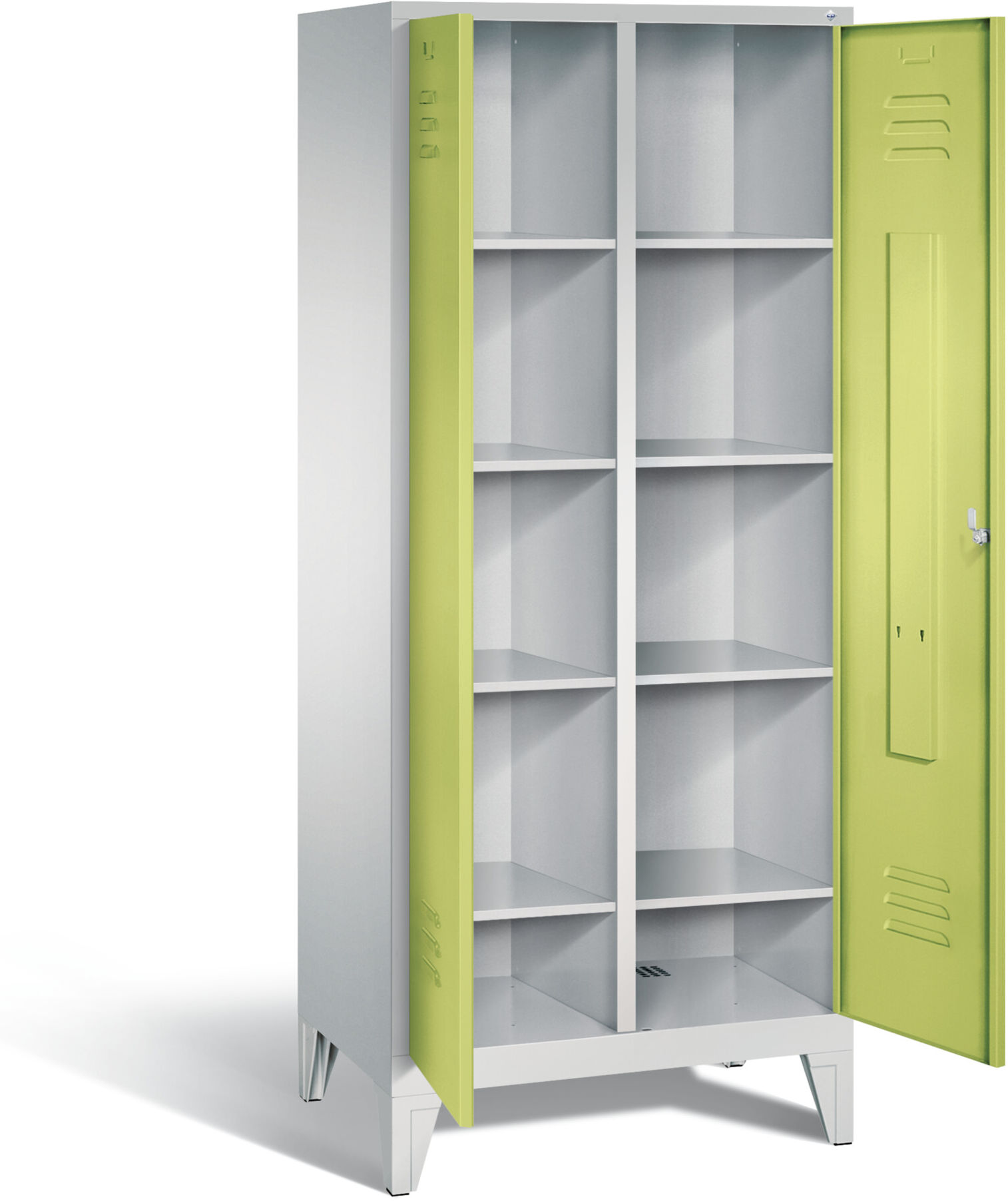 C+P Wäsche-Spind Classic, H1850xB810xT500mm, Front Viridingrün, Korpus Lichtgrau (8012-22B) ; C + P Möbelsysteme (8012-22B S10061)