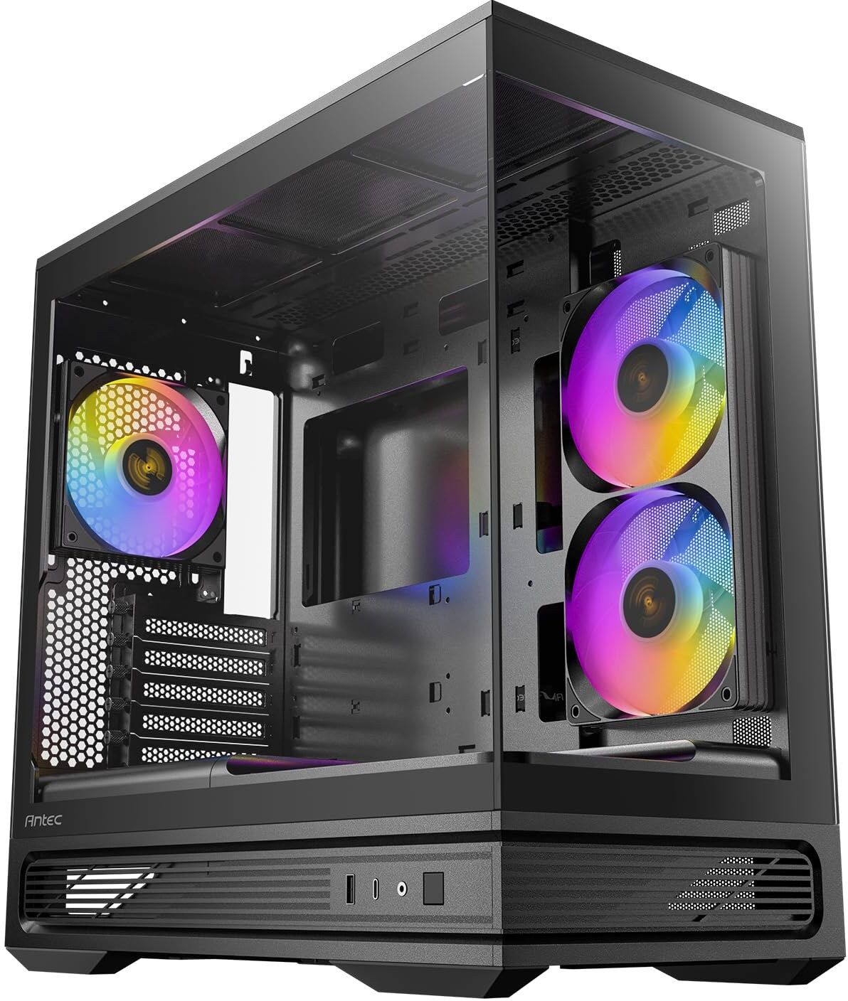 Antec C2M ARGB, Micro ATX PC Case, 3 PWM ARGB Fans Included, Black