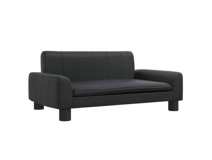FDSAQOPT Sofa Schwarz 70x45x30 cm Kunstleder Dicker weicher Schaumstoff, Kunstlederbezug, massiver Kiefernholzrahmen, vier stabile Beine, keine scharfen Kanten