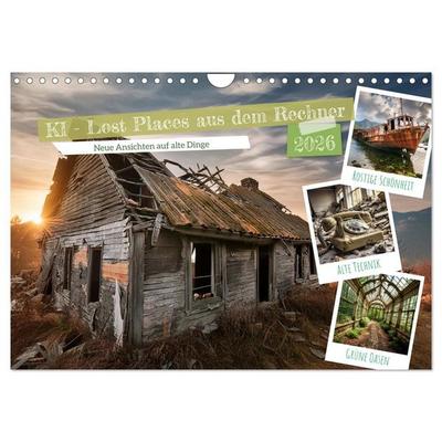 KI - Lost Places aus dem Rechner (Wandkalender 2026 DIN A4 quer), CALVENDO Monatskalender