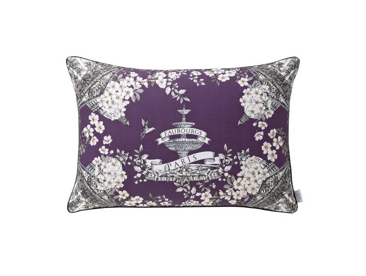 Housse de coussin en lin violet 40x60