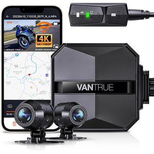 Vantrue Dashcam F1 2CH, Motorrad, 4K Weitwinkel-Kamera 160°, Rückfahrkamera 160°, WLAN & GPS