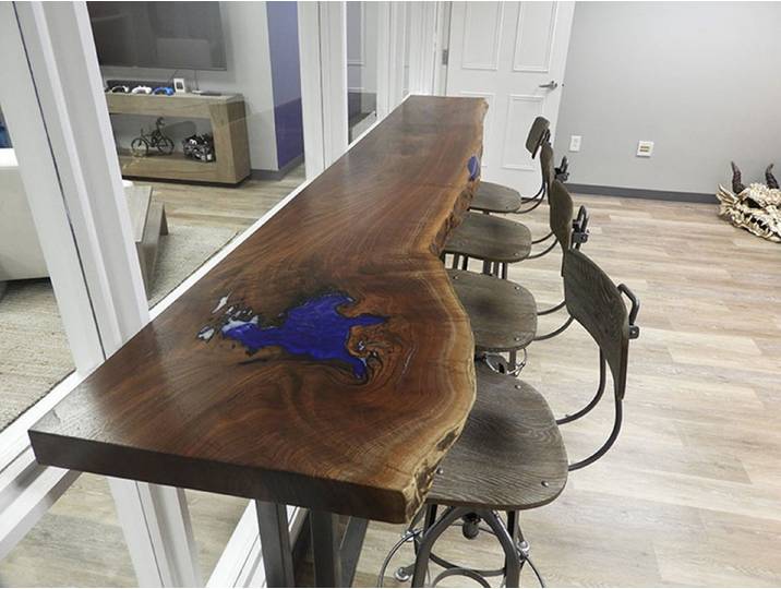 JVmoebel Bartisch Epoxis Stehtisch aus echtem Holz im modernen Design (Tisch), Made in Europa