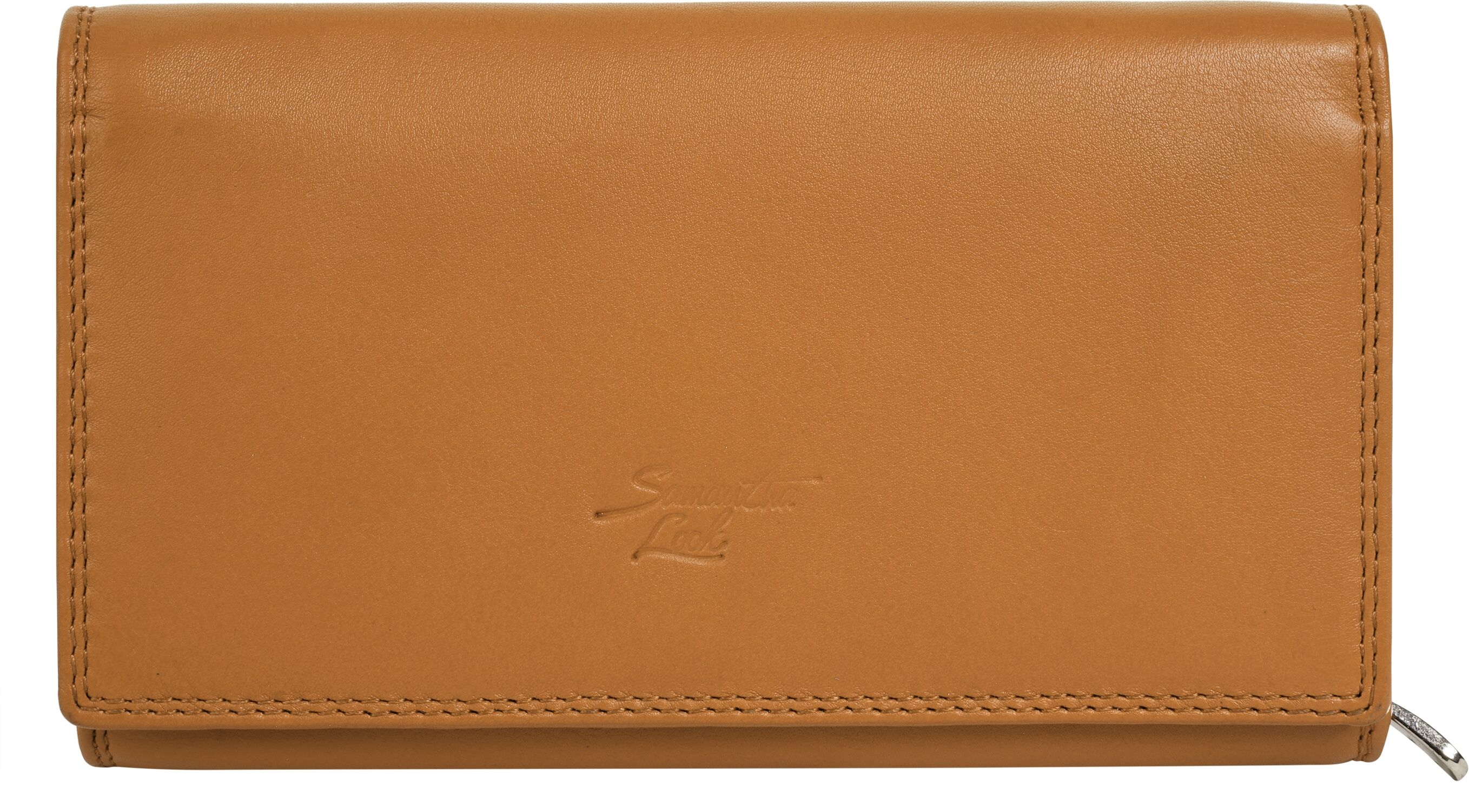 Geldbörse SAMANTHA LOOK "SAMANTHA LOOK Damen echt Leder", Damen, gelb, Leder, leicht glänzend, unifarben, Kleinlederwaren Geldbörse, echt Leder gelb Einheitsgröße