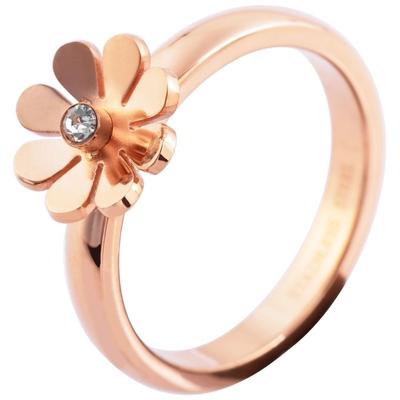 Fingerring ADELIA´S "Damen Ring aus Edelstahl mit Strass Steinchen" Gr. 56, rosa (gold), Fingerringe, Damen, 56, Edelstahl, Fingerring