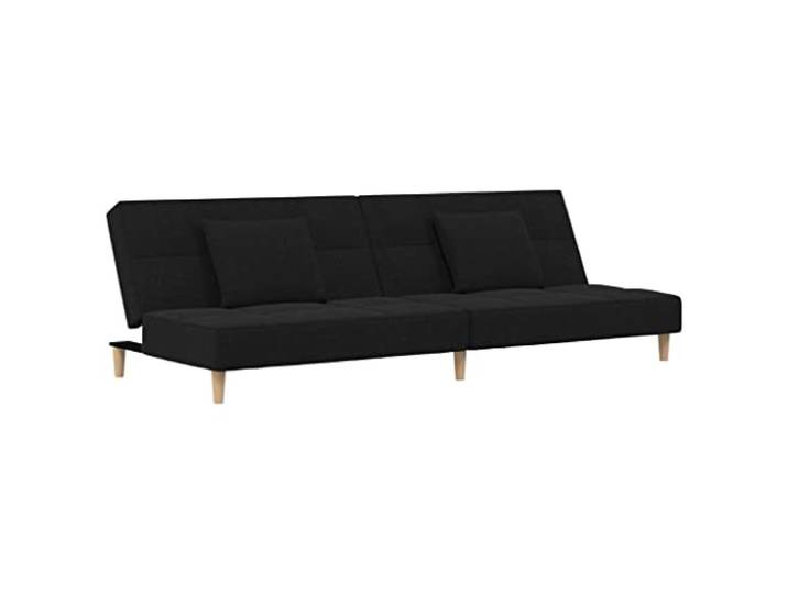 GHVBNMF Schlafsofa 2-Sitzer mit 2 Kissen Klappsofa Schwarz Verstellbares 2-in-1 Liegesofa mit Holzrahmen und Schaumstoffpolsterung für Gästezimmer, Büro oder kleine Wohnungen.