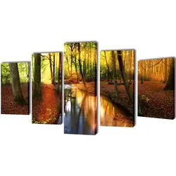 vidaXL Bilder Dekoration Set Wald 200 x 100 cm