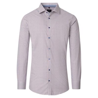 Businesshemd VENTI "VENTI Businesshemd Langarm Print", Herren, Gr. 38, Normalgrößen, beige, 100% Baumwolle, bedruckt, schmal, Hemden