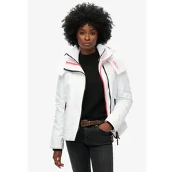 Superdry für Damen. W5011747A Mountain Windbreaker Jacke mit Kapuze weiß (S), Lässig, Recyceltes Polyester, Nachhaltig