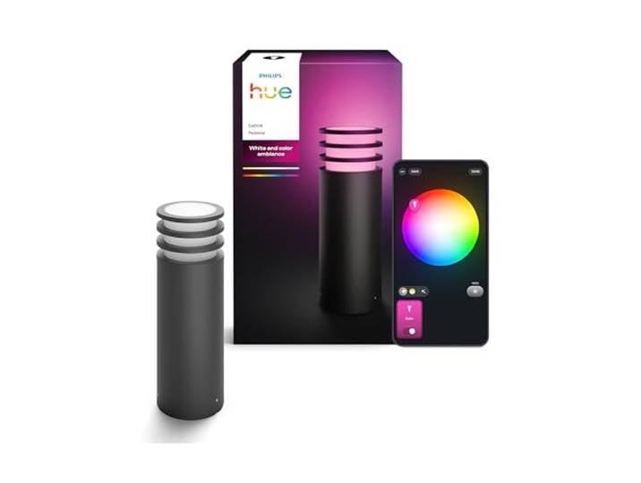 Philips Hue White&Color\, Borne Extérieure Lucca +Ampoule\, 1100lm\, Noir