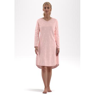 Nachthemd TOM TAILOR, Damen, Gr. 38, N-Gr, rosa (rot, light, dots), Obermaterial: 100% Baumwolle, Kleider Nachthemd