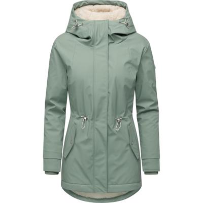 Funktionsjacke RAGWEAR "Monadis Rainy Warm", Damen, Gr. XL (42), grün (graugrün), Obermaterial: 100% Polyester. Innenfutter: 100% Polyester. Wattierung: 100% Polyester. Beschichtung: 100% Polyurethan, tailliert hüftbedeckend, Ärmel ohne Ärmelschlitz...