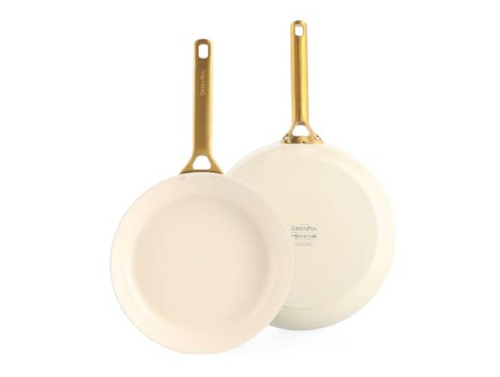 GreenPan Reserve 2.0 Bratpfannen-Set 24/28 cm, Creme Keramik-Antihaft, gleichmäßige Wärme, für Induktion