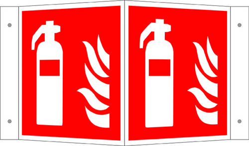 Brandschutzschild Feuerlöscher Aluminium (B x H) 200mm x 200mm ISO 7010 1St.