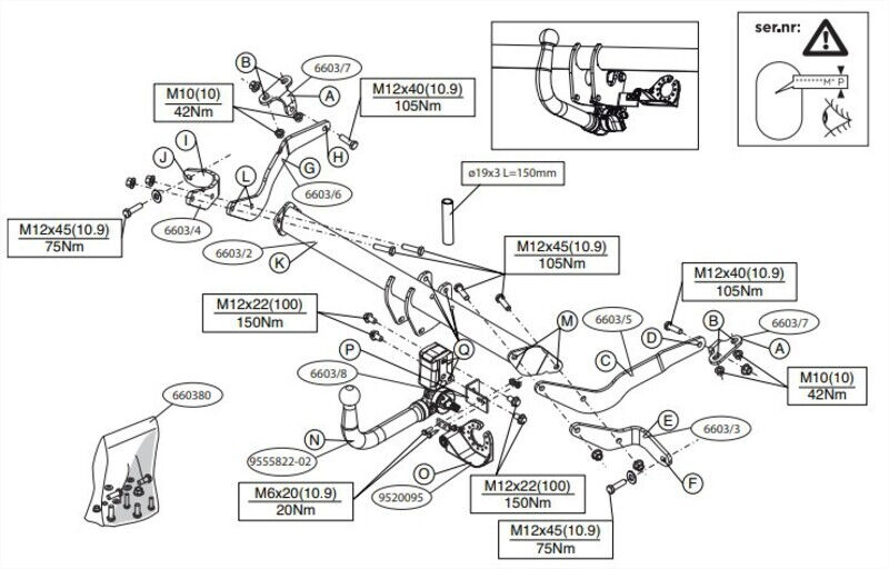 Attelage Toyota ProAce City + City Verso 4403mm y compris électrique (10/19-) RDSOV