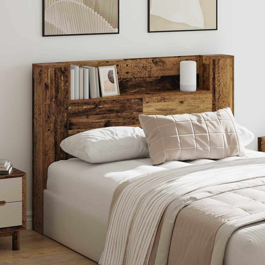 Latitude Run Bookcase Headboard Old Wood European Double (140 x 200 cm)