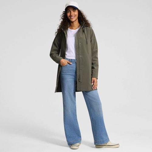 Leichte laminierte Regenjacke in Petite-Größe, Damen, size: petite, Grün, Polyester, by Lands' End