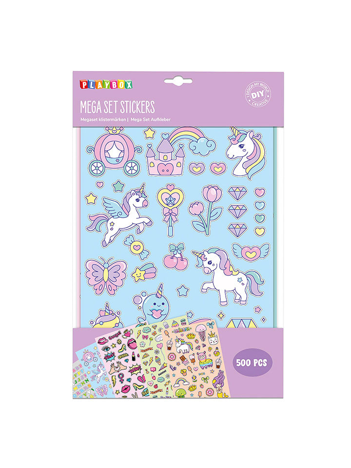 Playbox Mega Sticker-Set "Unicorn" - 500 Stück - onesize