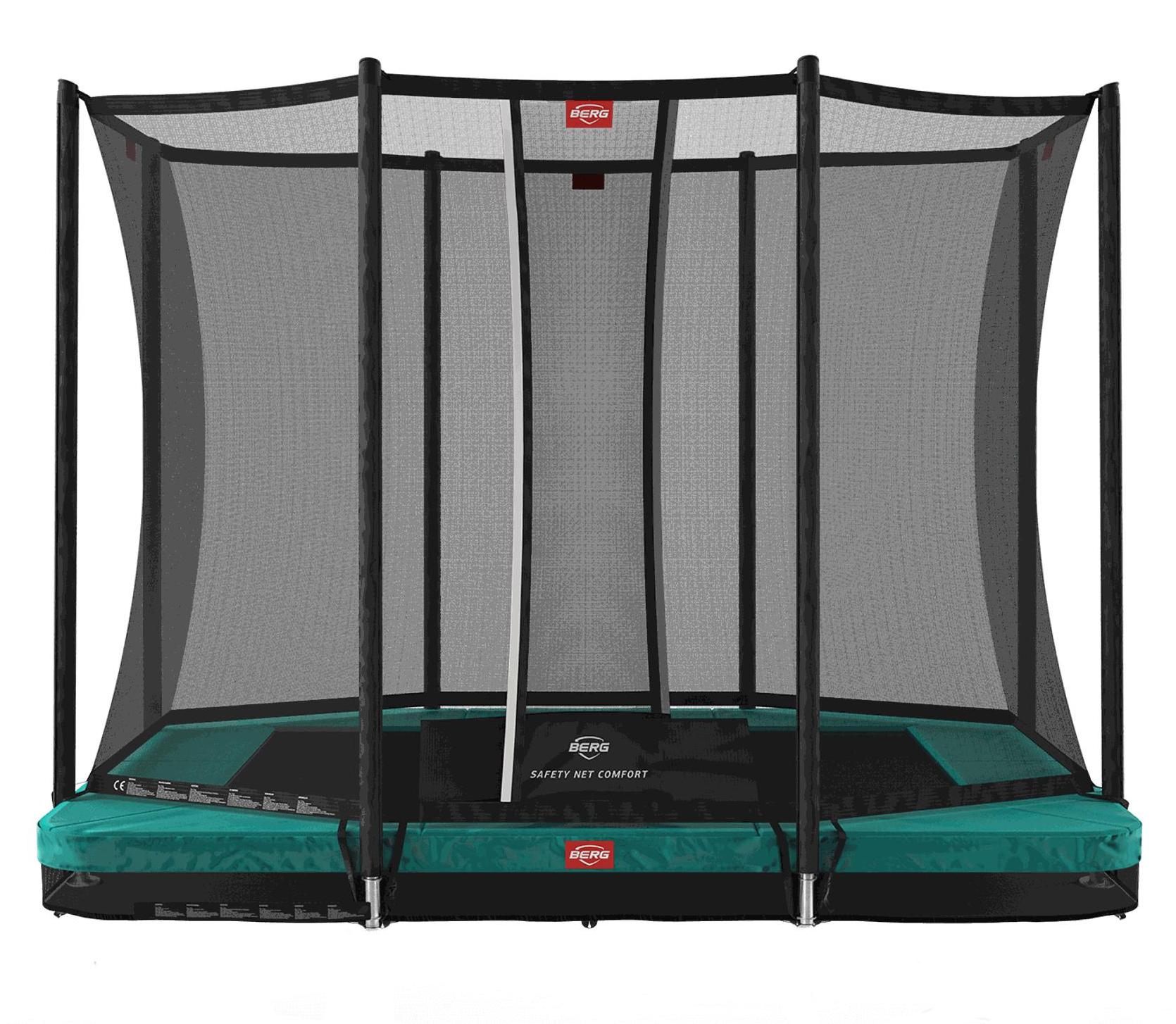 BERG Bodentrampolin Ultim Favorit InGround 280 + Sicherheitsnetz Comfort Grün