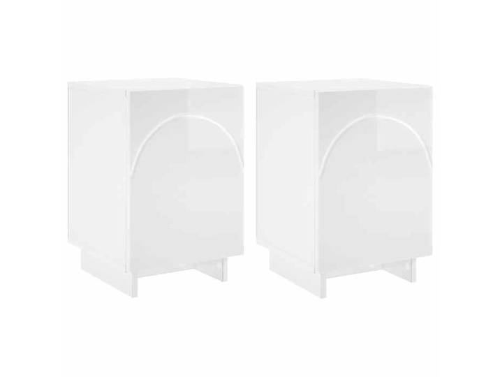 NEUF Table de Nuit - Table de chevet - 2 pcs - Blanc brillant - 33 5 x 34 5 x 50 cm 147860