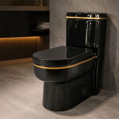 DEVERA Black Gold Line One Piece Toilet