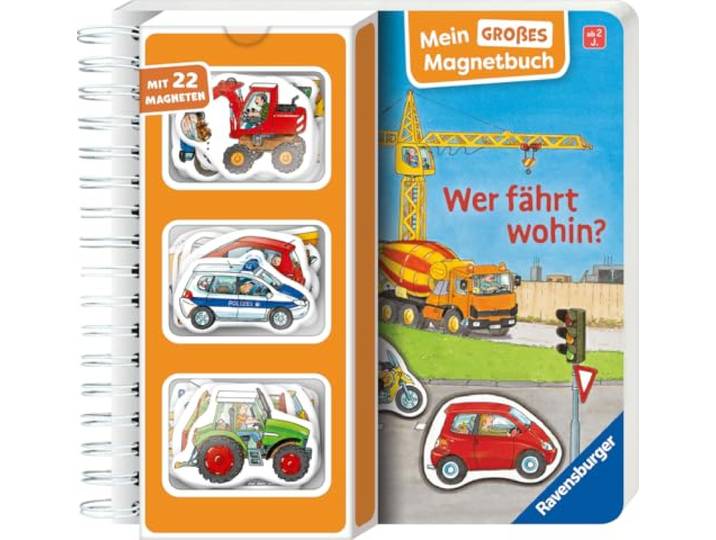 Mein großes Magnetbuch: Wer fährt wohin? - Magnet-Spielbuch ab 2 Jahren, Bilderbuch: Mit 22 Magneten