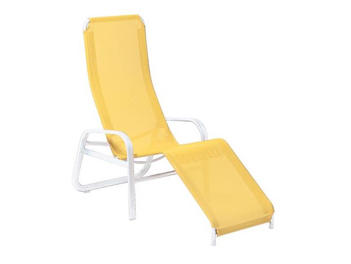 Karasek Florida Neo Bäderliege Aluminium/Textilene Weiß Gelb