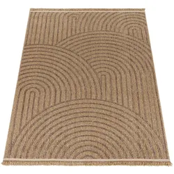 KADIMA DESIGN Outdoor Teppich Natur Balkon, Terrasse schmutzabweisend Beige Rechteckig 200x280 | 100% Polypropylen | Florhöhe: 7 mm