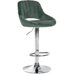 CLP Barhocker Milet Samt chrom   Farbe: grün, Gestell Farbe: chrom