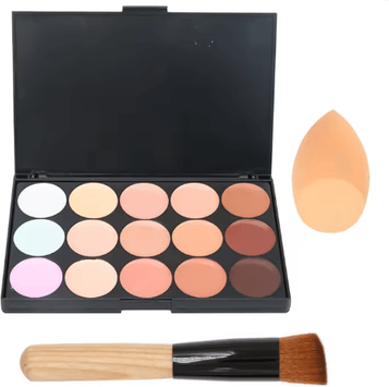 Inspire Essentials 15 Color Professional Concealer Palette Full Coverage Cream Contour 3pcs z15 01